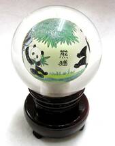 球内面繪画置物 中国工芸品　インテリア小物　飾り物（パンダ柄）_画像3
