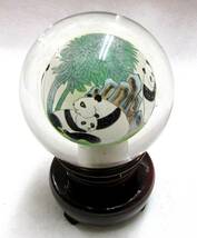 球内面繪画置物 中国工芸品　インテリア小物　飾り物（パンダ柄）_画像2