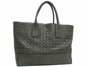 ■極美品■ BOTTEGA VENETA ボッテガヴェネタ イントレチャート レザー ショルダーバッグ トート レディース メンズ グレー系 AL3283