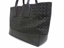 ■極美品■ BOTTEGA VENETA ボッテガヴェネタ イントレチャート レザー ショルダーバッグ トート レディース メンズ グレー系 AL3283_画像3