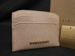 ■新品同様■ BURBERRY バーバリー イジー レザー グリッター カードケース 名刺入れ レディース ピンク系 BD6493