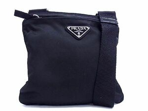 ■新品同様■ PRADA プラダ テスートナイロン クロスボディ ショルダーバッグ ポシェット メンズ レディース ブラック系 AM3760