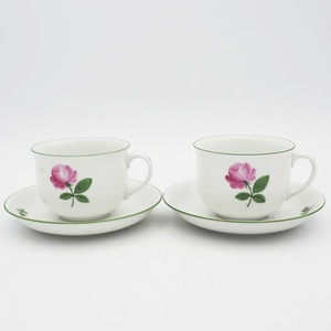 augaru ton we n wing na- rose cup saucer shoe belt Shape 2 customer AUGARTEN we n. rose coffee cup pair #2