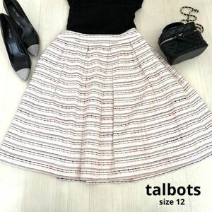 talbots タルボット　ツイードスカート　大きいサイズ　ホワイト　レッド