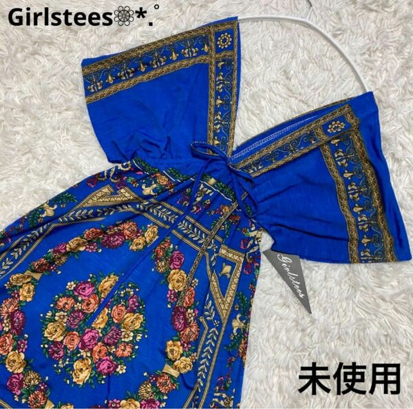 タグ付き未使用 Girlstees チュニック ワンピース 華やか ブルー