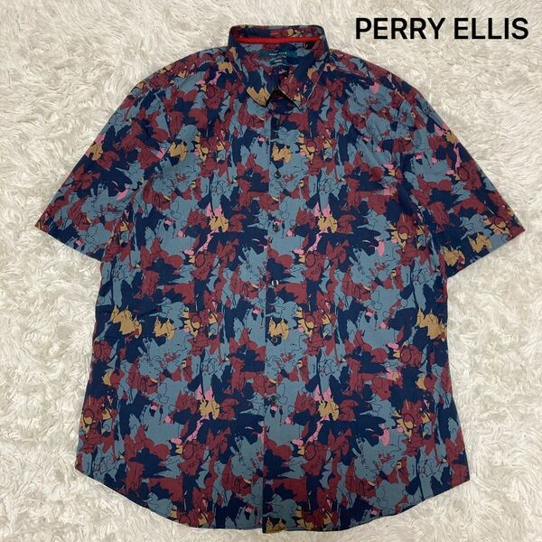 PERRY ELLIS シャツ 総柄 大きいサイズ 3L 良品