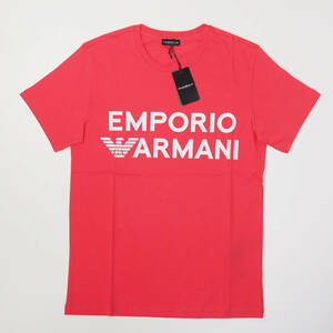 新品正規品 Emporio Armani エンポリオ アルマーニ SWIM 211831 3R479 クルーネック ブランド ロゴ Tシャツ ピンク L