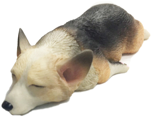 コーギー 黒茶 置物 樹脂 犬 ミニチュア置物 幅8.5cm インテリア 室内装飾 室内用 置き物