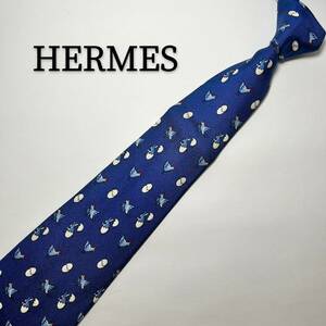 エルメス HERMES シルク ネイビー 総柄 穏やか ハイブランド 紺 絹