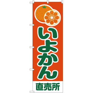 のぼり旗 2枚セット いよかん 直売所 橙 JA-200