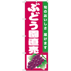 のぼり旗 2枚セット ぶどう園直売 (赤地) JA-753