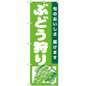 のぼり旗 2枚セット ぶどう狩り (黄緑地) JA-742