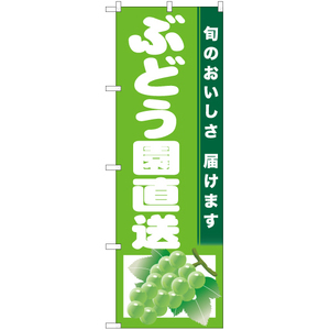 のぼり旗 2枚セット ぶどう園直送 (黄緑地) JA-750