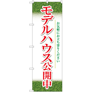 のぼり旗 2枚セット モデルハウス公開中 (緑) YN-5678