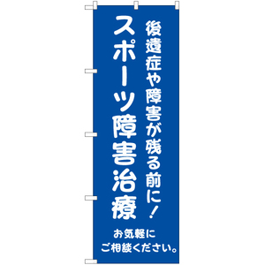 のぼり旗 2枚セット スポーツ障害治療 (青) YN-6549