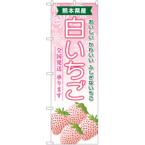 のぼり旗 熊本県産白いちご YN-6358