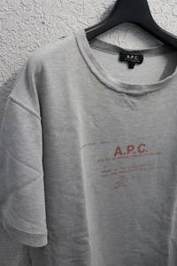 即決 2000年初頭 A.P.C. アーペーセー apc フランス製 落書きアート＆スカルプリント ダメージ加工風 半袖ヴィンテージスウェット メンズ 1