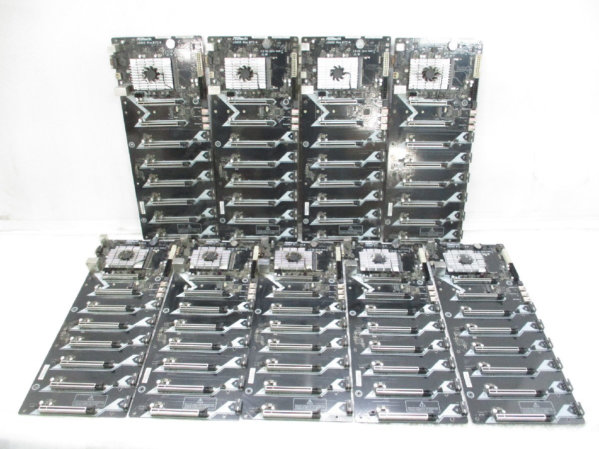 ☆ASRock J3455 pro BTC+ マイニング用 マザーボード 9個セット