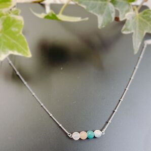 【No,11】ネックレス ハンドメイド 天然石 (セットで使えるイヤリングもあります)