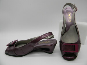 *![ Ordine ]* leather sandals (22.5cm) enamel purple wine bordeaux made in Japan 