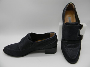 #**[ MANU ]* dark blue is lako leather shoes (23.5cm) Loafer pumps navy 
