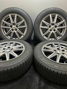 215/60R17 BRIDGESTONE/VRX2 21年製 SEIN 17インチ 7J ＋38 114.3 5H スタッドレス 4本 アルファード ヴェルファイア (南7-C574)