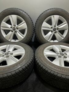 225/65R17 BRIDGESTONE/DM-V2 18年製 トヨタ 60系 ハリアー 純正 17インチ 7J ＋39 114.3 5H スタッドレス 4本 RAV4 (南7-C809)