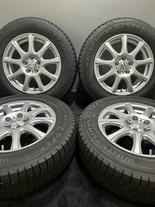 イボ付 195/65R15 DUNLOP/WINTER MAXX 03 20年製 DUFACT 15インチ 6J ＋45 100 5H スタッドレス 4本 WM03 プリウス ウィッシュ (2-C871)