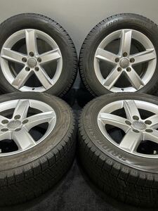 225/55R16 BRIDGESTONE/VRX2 19年製 アウディ A4 純正 16インチ 7J ＋46 112 5H スタッドレス 4本 (南6-C875)