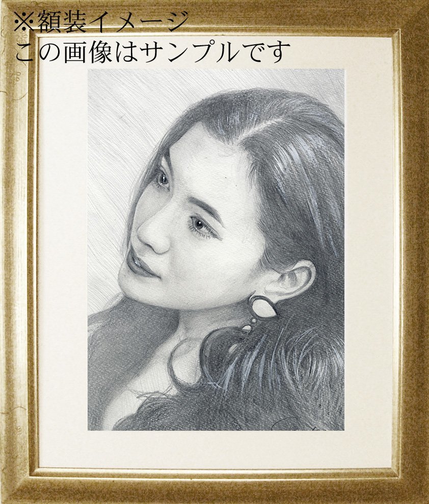 初出品原画額装付 石川吾郎 美貌のジャズシンガー坂井レイラ知美の鉛筆画 スイングする魂レイラ, 美術品, 絵画, 鉛筆画, 木炭画