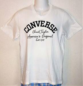 （メンズ・Ｔシャツ）プリント半袖Ｔシャツ CONVERSE ALL STR 4272-0206 ホワイト Ｍ 肩幅40㎝、胸幅46㎝、袖丈21㎝、着丈66㎝　綿100％