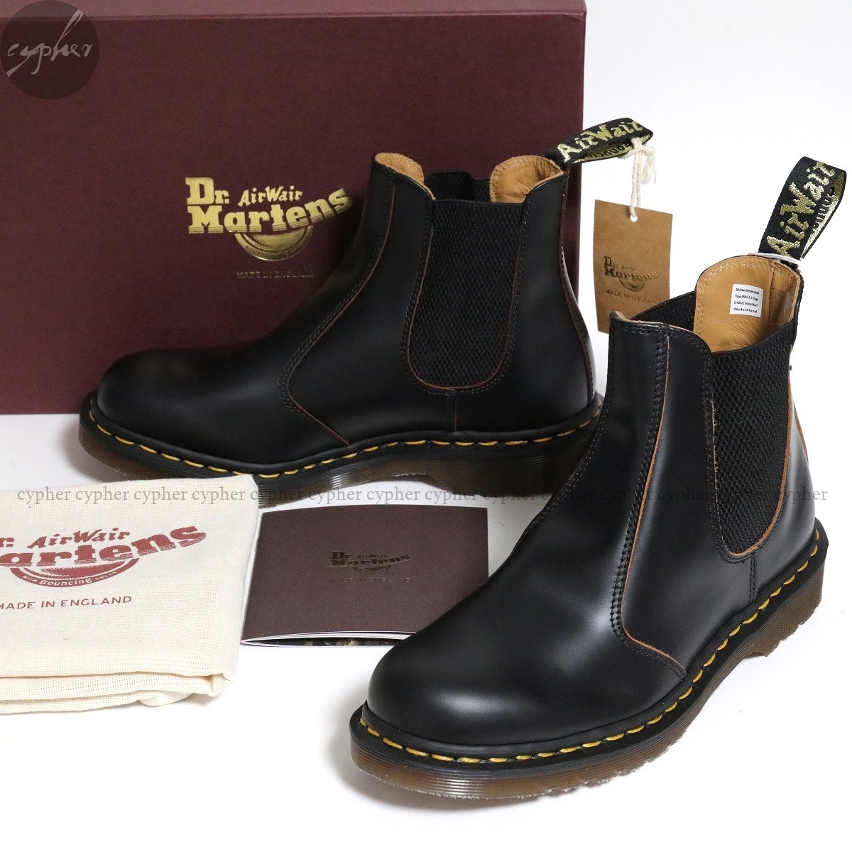 UK8 27cm 新品 英國製 Dr.Martens VINTAGE 2976 チェルシー ブーツ