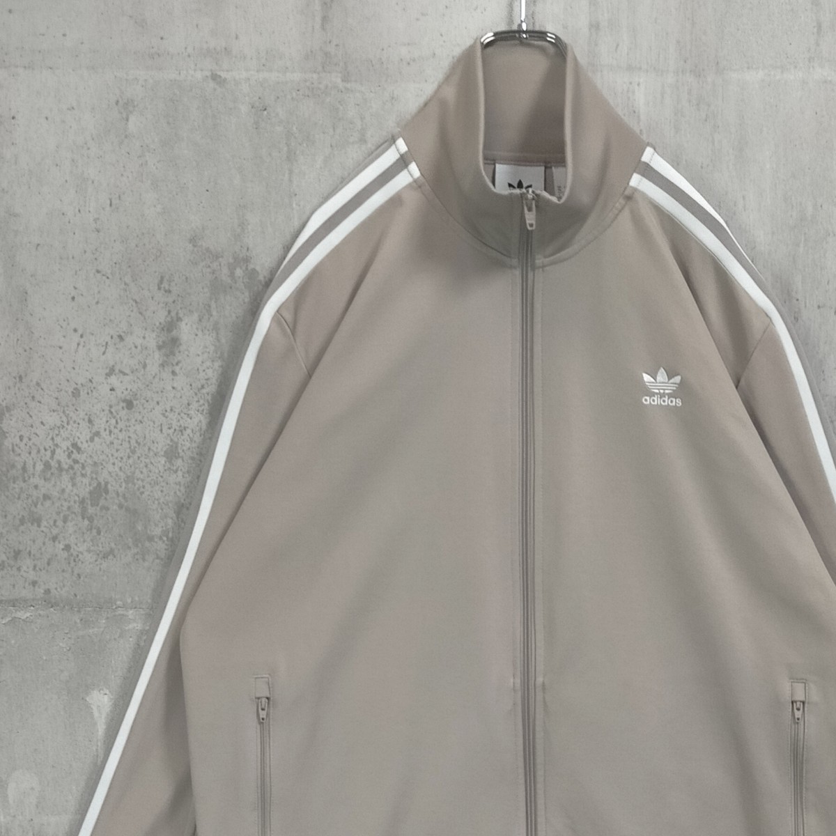 激レア 5XL adidas アディダス トラックジャケット ベージュ 白 ロゴ-