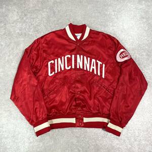 70s 80s アメリカ製 シンシナティレッズ CINCINNATI REDS フェルコ FELCO スタジャン ブルゾン ジャケット jacket Mサイズ 古着 usa MLB