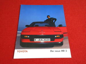 * TOYOTA MR2 left hand drive 1986 Showa era 61 Germany catalog *