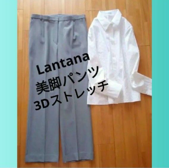 極美*LANTANA①立体パターン*美脚 3D ストレッチパンツ*L～LL ランタナ