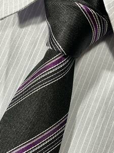  almost unused "dunhill" Dunhill stripe brand necktie 306230