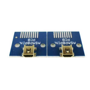 【送料無料】2×2㎝ 2枚 MicroUSB-MINIコネクタ付 基板 DIY 試験用回路