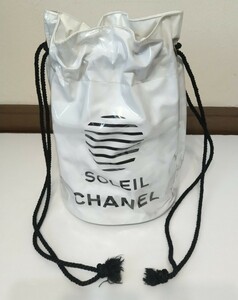 CHANEL シャネル CHANELSOLEIL バッグ 巾着 ホワイト ビニール製 プール ノベルティ レア 貴重