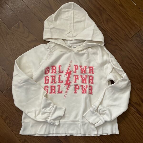 GAP 女の子 パーカー 150サイズ 白 ホワイト スウェットパーカー