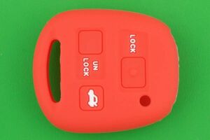 トヨタ（TOYOTA）・3ボタン・キーレスリモコン用シリコンカバーケース　★赤色（レッド）