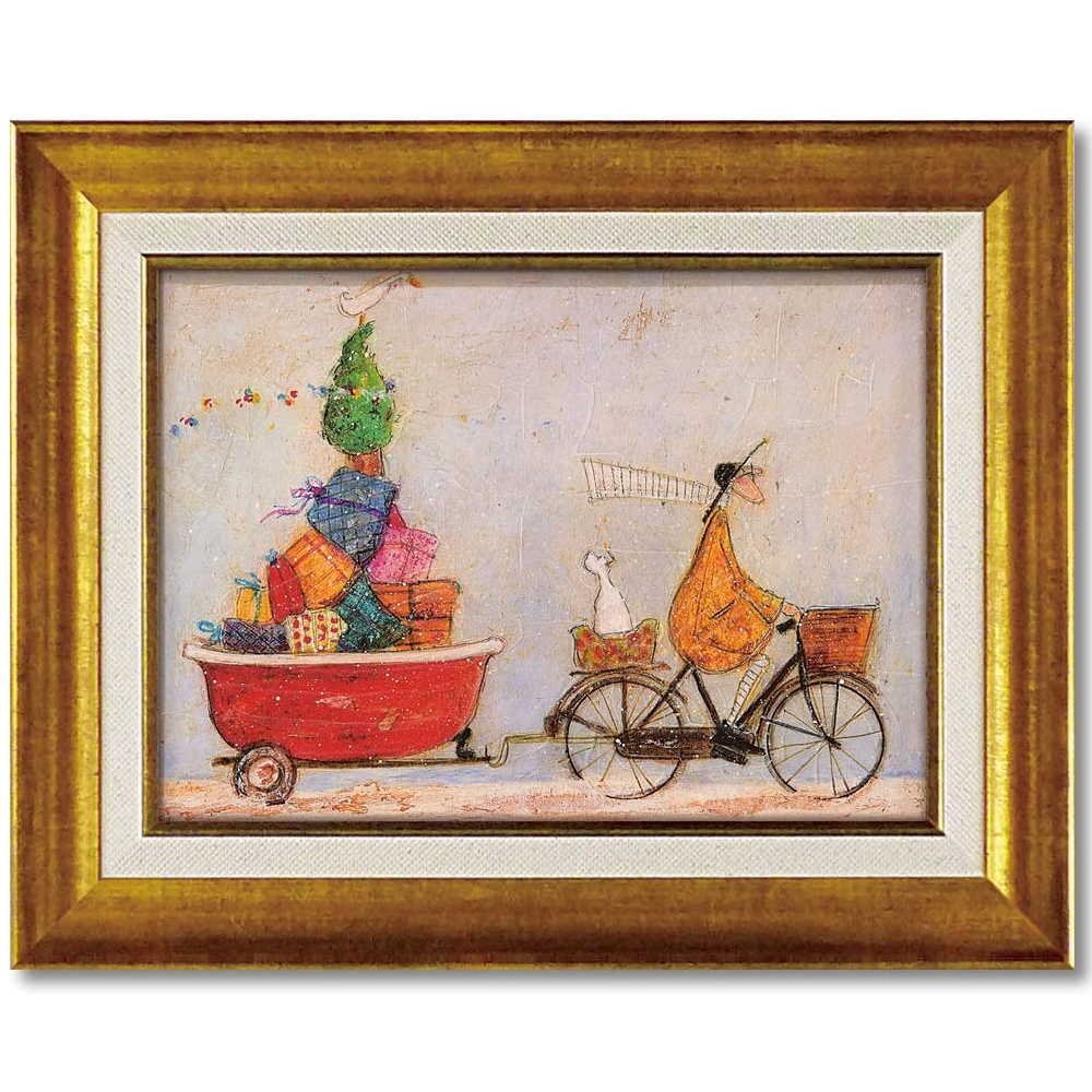 Samtoft Badewanne voller Energie, Fahrrad, Tierheilungskunst, Tierkunstpaneel, skandinavisches Rauminterieur, leichte Gelkunstmalerei, Kunstwerk, Malerei, Andere