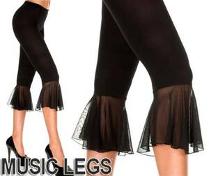 A175)MusicLegs Capri tights ML90201 black black Berry dance costume lesson put on stockings pants ball-room dancing leggings tights thin 