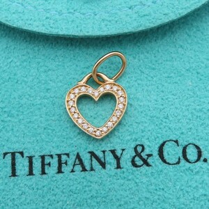 【送料無料】 未使用 Tiffany&Co. ティファニー メトロ オープン ハート ダイヤモンド ローズ ゴールド ネックレス トップ 750 K18 RH60