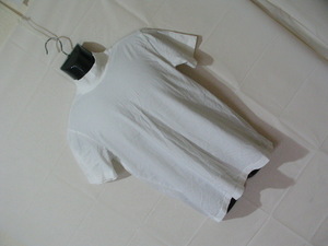 ssy6623 LANDS' END 半袖 Tシャツ カットソー ホワイト ■ ハイネック ■ 無地 SUPER-T インナー Sサイズ ランズエンド
