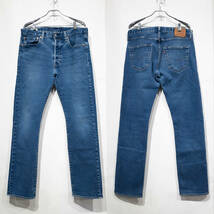 【ストレッチ】W32×L32 / Levi’s 501 リーバイスプレミアム ボタンフライ ストレートデニム ジーンズ 革パッチ ビッグE Y2K 美品_画像2