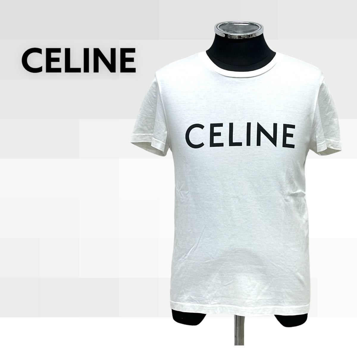 タグ付き CELINE セリーヌ CELINEプリント コットンジャージー ルーズ