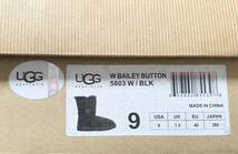 UGG アグショートブーツ ベイリーボタン ムートン 黒 5803 26センチUSED_画像9