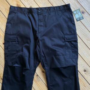  new goods dead stock ROTHCO Rothco BDU pants men's XXL W43-L47 big size black military cargo tag attaching unused goods P0998