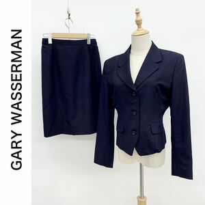 GARY WASSERMAN Gary wasa- man женский выставить юбка костюм жакет необшитый на спине tuck ввод темно-синий L